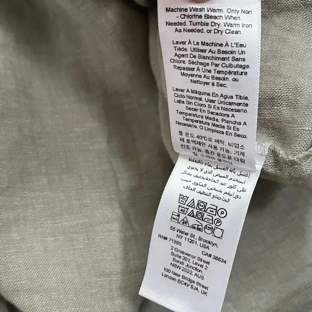 West Elm European Flax Linen Duvet Cover King Sage Green